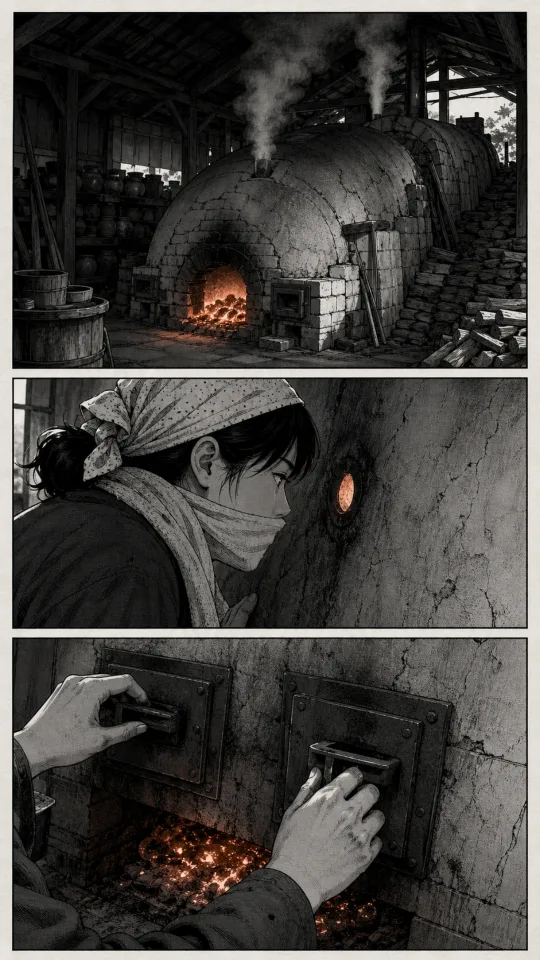 A kiln held steady